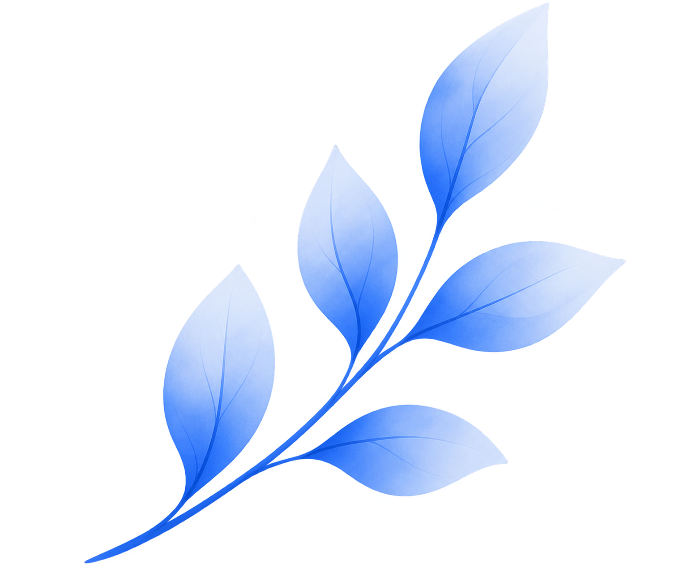 Decorative Blue Leaf Illustration